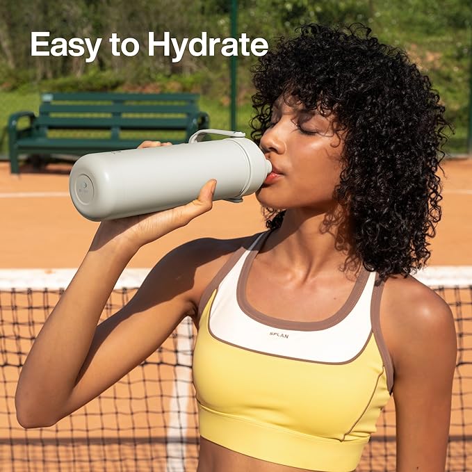 Insulated Water Bottle with Straw Stainless Steel Water Bottle, Leak-Proof, BPA-Free, Double Wall Vacuum Keeps Cold for 24 Hours for Sports, Travel, School (18 oz, Cream Moon)