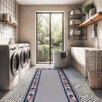 Beverly Rug Outdoor Runner Rug 2x7 Modern Floral Bordered Area Rugs for Indoor and Outdoor Patio Easy to Clean Non Shedding Living Room Porch Garden Washable Outside Carpet (2 x 7 Gray)