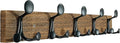 SKOLOO 24-Inch Wood Burnt Coat Rack Wall Mount with 5 Triple Hooks - Ideal for Family Entrances, Classrooms, and Pet Supplies Storage - Perfect Coat Hooks for Wall