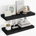 24 Inch Floating Shelves, 24"x9.25"x1.5" Inch Deep Floating Shelves for Wall, Wooden Shelves for Bathroom, Bedroom, Living Room, Black