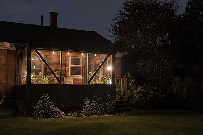 Enbrighten LED Bistro Outdoor String Lights, 24ft, 12 Shatter Resistant Lifetime Bulbs, 2200K Warm White, Weather Resistant, Indoor/Outdoor, Commercial Grade, Perfect for Backyard, Porch, Patio, 38356