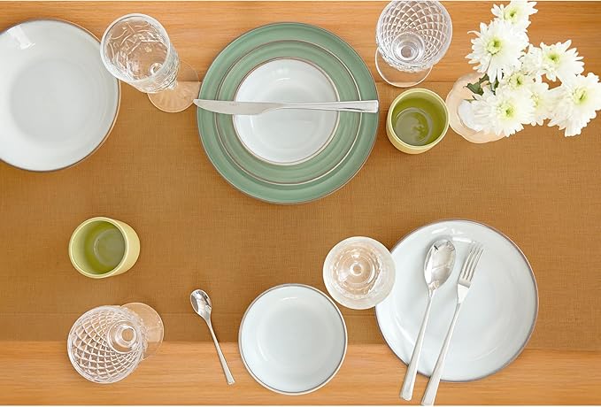 Solino Home Linen Table Runner 36 Inches - 100% Pure Linen Caramel Table Runner 14 x 36 Inch Ideal for Dresser and Coffee Tables - Fall, Autumn, Thanksgiving - Fete