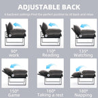 YISHENG Accent Chair with 6-Angle Adjustable Backrest, Chenille Fabric Living Room Chair Upholstered Lounge Chair, Modern Chair Cozy Reclining Chair for Reading Room, Set of 2 Gray
