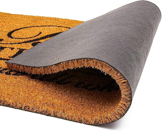 Juvale Coco Coir Door Mat 17 x 30 in - Bless This Home and All Who Enter Doormat for Front Entrance
