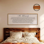 LuZhiQiang The Blessing Christian Song Lyrics Wall Decor 40''×15'' Scripture May The Lord Bless You Bible Verse Wall Art Sign (Wood)
