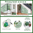Window Privacy Film Stained Glass Decorative Static Clings Frosted Window Tint for Home Room Decor Bathroom Door Car Stickers with Glittering Effect, Removable(Blue & Green pothos Botanical)