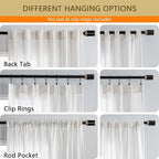 MYSKY HOME 90 Inch Natural Curtains for Sliding Glass Door Windows, Living Room Decoration Cotton Drapes Soft Comfortable Touch Farmhouse Country Patio Treatment Set, 100" Width, Beige, 1 Panel