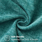 MIULEE Pack of 2 Couch Throw Pillow Covers 12x20 Inch Teal Farmhouse Decorative Pillow Covers with Stitched Edge Soft Chenille Solid Dyed Spring Pillow Covers for Sofa Bed Living Room