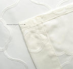 MIUCO Moroccan Embroidery Semi Sheer Curtains Faux Linen Grommet Curtains for Bedroom 52 x 63 Inch 2 Panels, Off White