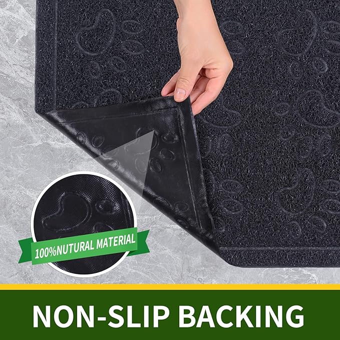 Door Mat Home Welcome Mats Outdoor and Indoor, Heavy-Duty Low-Profile Non-Slip Front Welcome Mat for Home Entrance, Outside Entry, Yard, Floor, Patio (Black, 36x24)