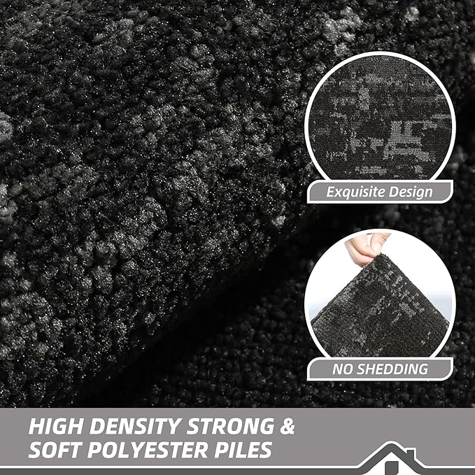 BEQHAUSE Dirt Trapper Door Mat 32"x48" Non-Slip Door Mats Washable Entryway Rugs Stain Resistant Doormat Absorbent Welcome Floor Mat for Front Back Door, Muddy Wet Shoes & Paws,Black