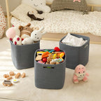 OIAHOMY Storage Cubes 11 Inch Storage Bins-3 Pack, Cotton Rope Woven Baskets for Organizing, Square Baskets for Shelves Organizer, Classroom, Toy Basket, DarK Grey