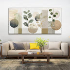 TAIJXAGSG Large Boho Green Wall Art For Living Room 29x58 In Green Botanical Boho Wall Art Modern Sage Bohemian Canvas Art Wall Decor Natural Abstract Geometry Lines Prints Picture Ready To Hang