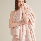Bedsure GentleSoft Blankets Queen Size for Bed - Super Soft Cozy Blanket for Women Men Girls, Large Fuzzy Fleece Throw for Bedroom Decor, Light Pink, 90x90 Inches