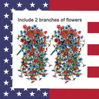 INSPRING Artificial Faux Hanging Flowers Plants for Spring Outdoor Outside Decoration, 2 PCS Fake Silk Daisy with Eucalyptus UV Resistant Realistic Trailing Vines for Balcony Patio Porch (BlueRed)