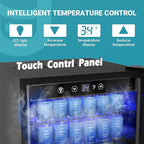 EUHOMY 4.5 Cu.ft Beverage Refrigerator and Cooler, 145 Can Mini fridge with Glass Door for Soda Beer Wine, Small Drink Dispenser with Digital Adjustable Thermostat for Home Office Bar