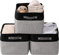 DECOMOMO Storage Baskets for Shelves - Fabric Closet Organizers and Storage Bins, Perfect Baskets for Organizing Closet Toys Nursery (Grey and Black, XL - 3 Pack)