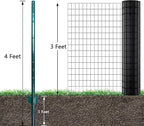 ARIFARO Fence Posts 4 Feet Sturdy Duty Metal Fence Post, Pack of 10, No Dig Garden U Post for Wire Fencing Steel Post for Yard, Outdoor Wire, FP-4FT
