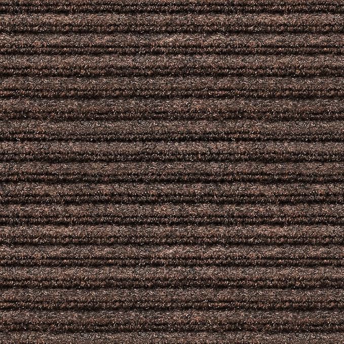 House, Home and More Indoor Outdoor Double-Ribbed Carpet Runner with Skid-Resistant Rubber Backing - Bittersweet Brown - 4 Feet x 10 Feet