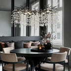 Modern Black Crystal Tree Branch Chandelier,14-Light 40" Black K9 Crystal Chandeliers for Living Room, Round Chandelier for Dining Room,High Ceiling,Kitchen Island,Foyer,Staircase