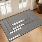 LEKEEPGO Door Mat 24"x36", Non Slip Door Mat Indoor Entrance, Rubber Backing Front Indoor Door mat Washable Absorbent Low-Profile Entryway Entry Resist Dirt Inside Door Mats, Light Grey