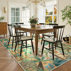 LIVEBOX Washable Jungle Animal Print 6 x 9 Area Rug for Dining Room, Non-Skid Yellow Kids Carpet Playmat Rug for Play Room, Soft Nursery Rugs for Girl Dorm, Kids Rugs for Bedroom Boys