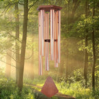 Wind Chimes Outdoor Large Deep Tone, 44 Inch Sympathy Wind Chime Outdoor, Memorial Wind-Chime with 6 Tuned Tubes, Elegant Chime for Garden, Patio, Balcony and Home Decor, Rose Gold