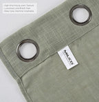 MIUCO Semi Sheer Curtains Poly Linen Textured Solid Grommet Curtains 95 Inches Long for Bedroom 2 Panels (2 x 37 Wide x 95" Long) Sage