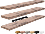 Sorbus Floating Shelves for Wall - 48 Inch Long Bathroom Shelves, Wall Decor for Bedroom, Kitchen, Living Room & Book Storage - Mounted Floating Shelf with Invisible Brackets (Mahogany, 3 Pack)