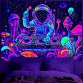 BVBOX Astronaut Space Blacklight Tapestry 79"x59", UV Reactive Astronaut DJ Universe Galaxy Planet Glow in Dark Music Tapestries, Black Light Neon Upright Poster Wall Hanging Backdrop Decor for Bedroom Living Room