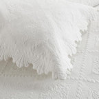 MarCielo 3-Piece 100% Cotton Oversized Bedspread Lightweight Quilt Coverlet Embroidery Farmhouse Bedding Set (TK White, Oversized Queen (100"x106"))