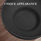 Large Decorative Resin Bowl, Modern Handicraft Bowls for Home Decor, Decorative Fruit Bowl for Kitchen Counter, Stylish Key Bowl for Entry Table, Artificial Stone Black