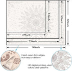 Lunerfex Boho Floral Tapestry Mandala Wall Tapestry, Cute Tapestries for Bedroom Beige Flower Tapestries Wall Hanging for Bedroom Living Room Decor Beige-1 60"x80"