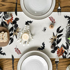 Artoid Mode Pumpkin Ghost Leaves Spider Web 210 GSM Halloween Table Runner, Spooky Kitchen Dining Table Decoration for Home Party Decor 13x120 Inch