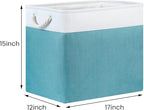 Bidtakay Storage Baskets Extra Large 17x12x15 In Teal Blue Nursery Toy Baskets Fabric Long Shelf Baskets for Organizing Set of 2 Linen Closet Bins for Shelves Decorative Blanket Basket Living Room