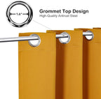 ChrisDowa Grommet Room Darkening Curtains for Bedroom and Living Room - 2 Panels Set Thermal Insulated Blackout Curtains (Mustard Yellow, 42W x 84L)