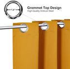 ChrisDowa Small Kitchen Valances for Windows - Grommet Short Thermal Insulated Room Darkening Window Valances Curtains for Living Room (2 Panels, Mustard Yellow, 52 x 18 Inch)