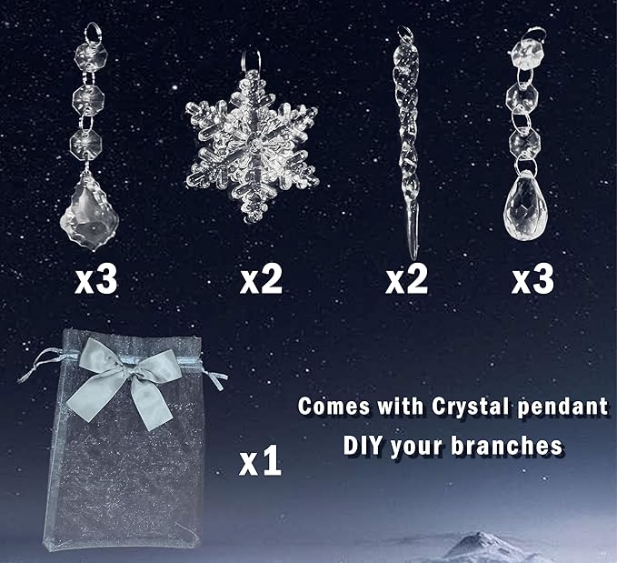 Fudios Lighted Branches Plug in 32IN 200 LED Mantle Winter Decor, Brown Twig Branch Lights for Christmas Holiday Party Indoor Outdoor