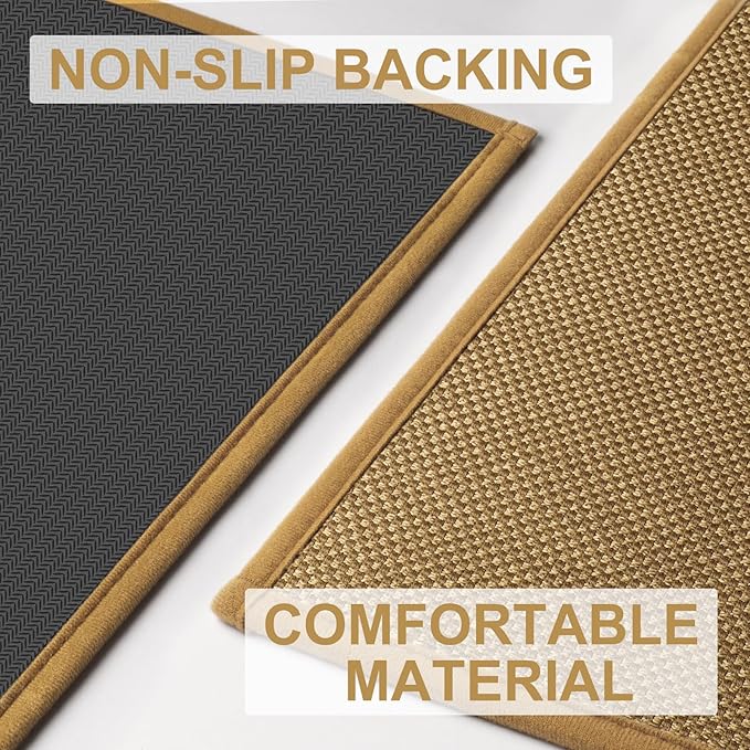 LEKEEPGO Door Mat 36"x59", Non Slip Door Mat Indoor Entrance, Rubber Backing Front Indoor Door mat Washable Absorbent Low-Profile Entryway Entry Resist Dirt Inside Door Mats, Light Brown