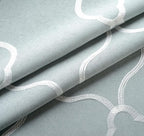 MIUCO Moroccan Embroidery Semi Sheer Curtains Faux Linen Grommet Curtains for Living Room 52 x 84 Inch 2 Panels Set, Sea Foam