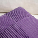 Fancy Homi 2 Packs Purple Decorative Throw Pillow Covers 22x22 Inch for Living Room Couch Bed, Farmhouse Boho Home Decor, Soft Corss Corduroy Patchwork Accent Square Cushion Case 55x55 cm