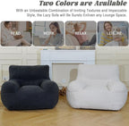 Giant Bean Bag Chair, Lambswool Bean Bag Chair for Adults, Eco-Friendly Filling Soft Bean Bag, White Been Bag for Bedroom, Living Room