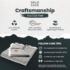 Gold Case Throw Blanket for Couch – 100% Recycled Turkish Cotton Blankets & Throws – Elegant Decorative Throw Blankets for Living Room Sofa – Woven Throws for Couch – Retro Black – 50x60