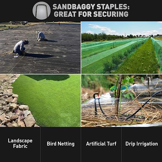 Sandbaggy 1000 Count 6" Landscape Staples | Industrial Grade 11 Gauge Steel | Great for Securing Landscape Fabrics, Erosion Control Matting, Bird Netting & Etc |Trusted by Farmers Across USA