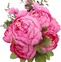 Duovlo Springs Flowers Artificial Silk Peony Bouquets Wedding Home Decoration,Pack of 1 (Spring Peach Pink)