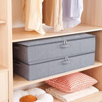 Underbed Storage Box, 23.6 x 11.8 x 5.9 Inch Clothes Organizer With Sturdy Structure and Reinforced Handles for Blanket, Sheets, Pillows, Towels, Shoes, Grey, 2 Pack