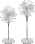 Comfort Zone 18-Inch Oscillating Pedestal Fan with Remote Control, 3-Speed Standing Fan with Adjustable Height (45–52”), Tilt, 4-Hour Timer & Auto Shutoff – Quiet Bedroom Fan, White