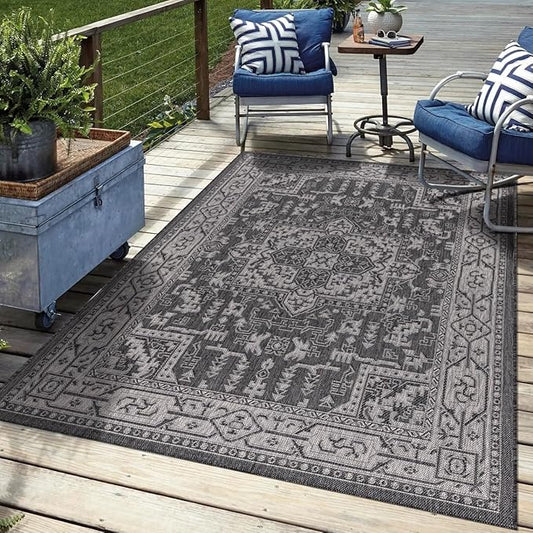 Keen Home Design Terrace Outdoor Area Rug - 9x12 Washable Indoor/Outdoor Rug for Patio, Kitchen, Balcony, Beach, Garden, Deck and Porch, Size: 8'10"x12'