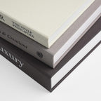Aesthetic Decorative Books -Set of 3 Minimalist Linen Hardcover Faux/Fake Books for Coffee Table Home Decor Living Room Decoration, Photo Storage or as a Keepsake Box(Black-gray-beige-luxury)
