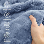 Bedsure GentleSoft Ashley Blue Throw Blanket for Couch - Checkered Fleece Blankets Gifts for Women Men Girls, Cute Soft Cozy Throw for Bedroom Home Decor Gifts, 50x60 Inches